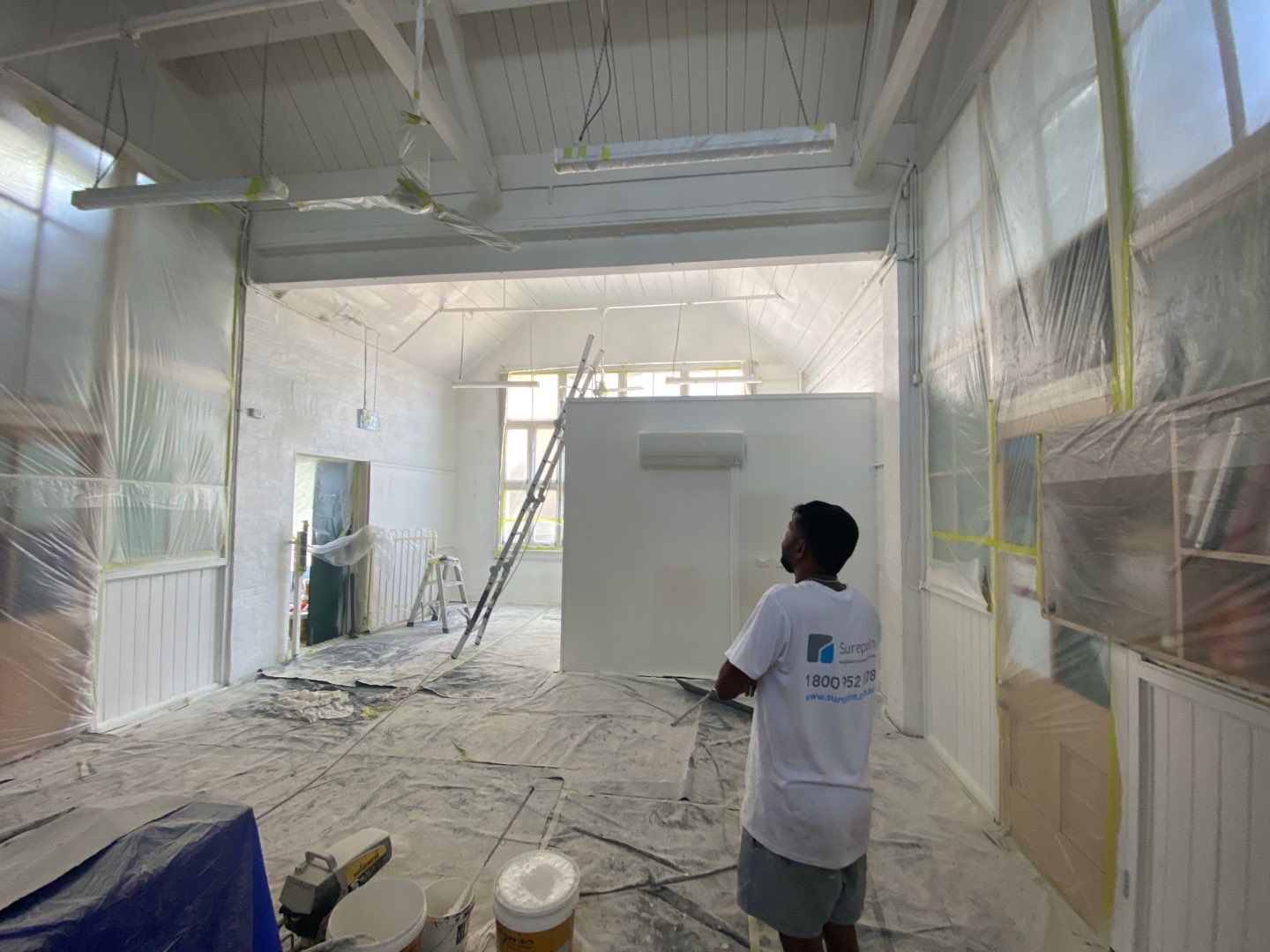 Surepaint Interior Painting Services Brisbane- Prepping a ceiling for interior painting